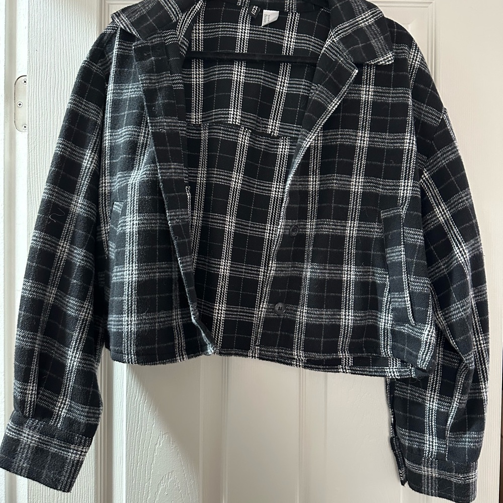 H&M Black and White Checkered Blazer